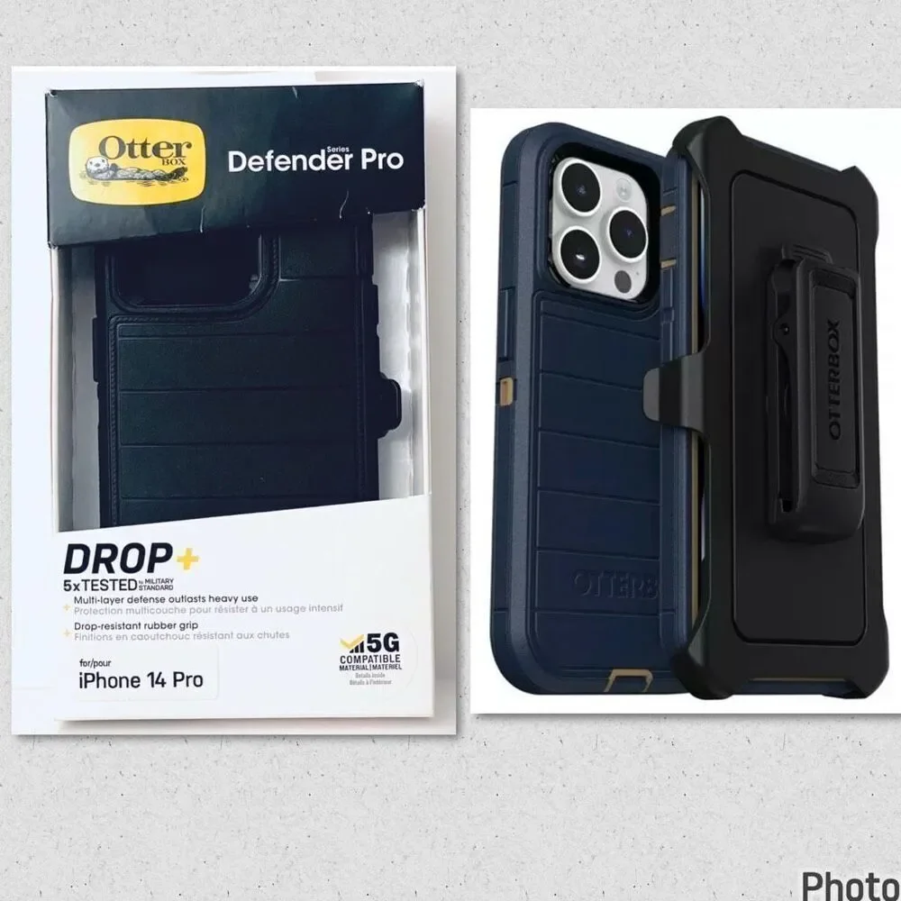 New Otter Box Defender Pro Series IPhone 14 Pro Protection Mafsafe Black Case